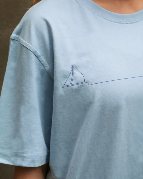 sailing papaya blå t-shirt merchandise
